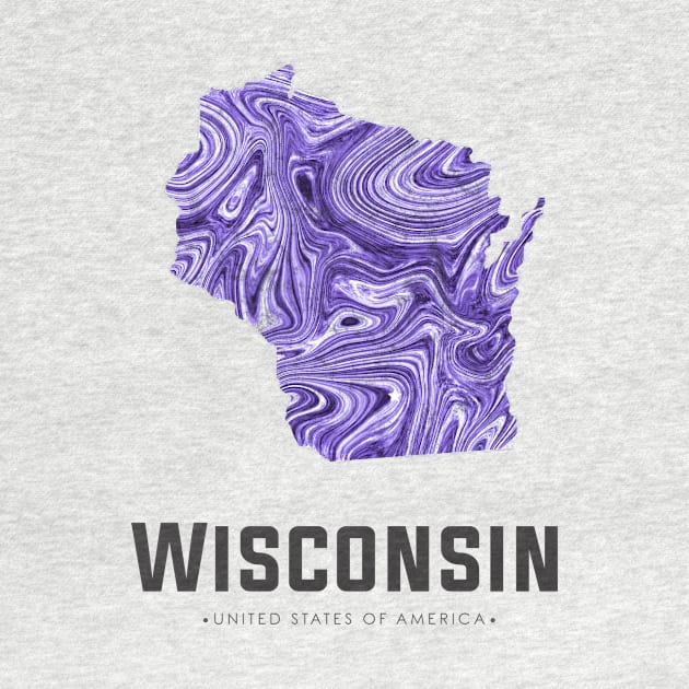 Wisconsin state map abstract voilet by StudioGrafiikka